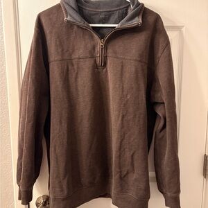 Men's Brown Quarter-Zip Sweater